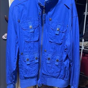 Men's Vibrant Blue Military Jacket